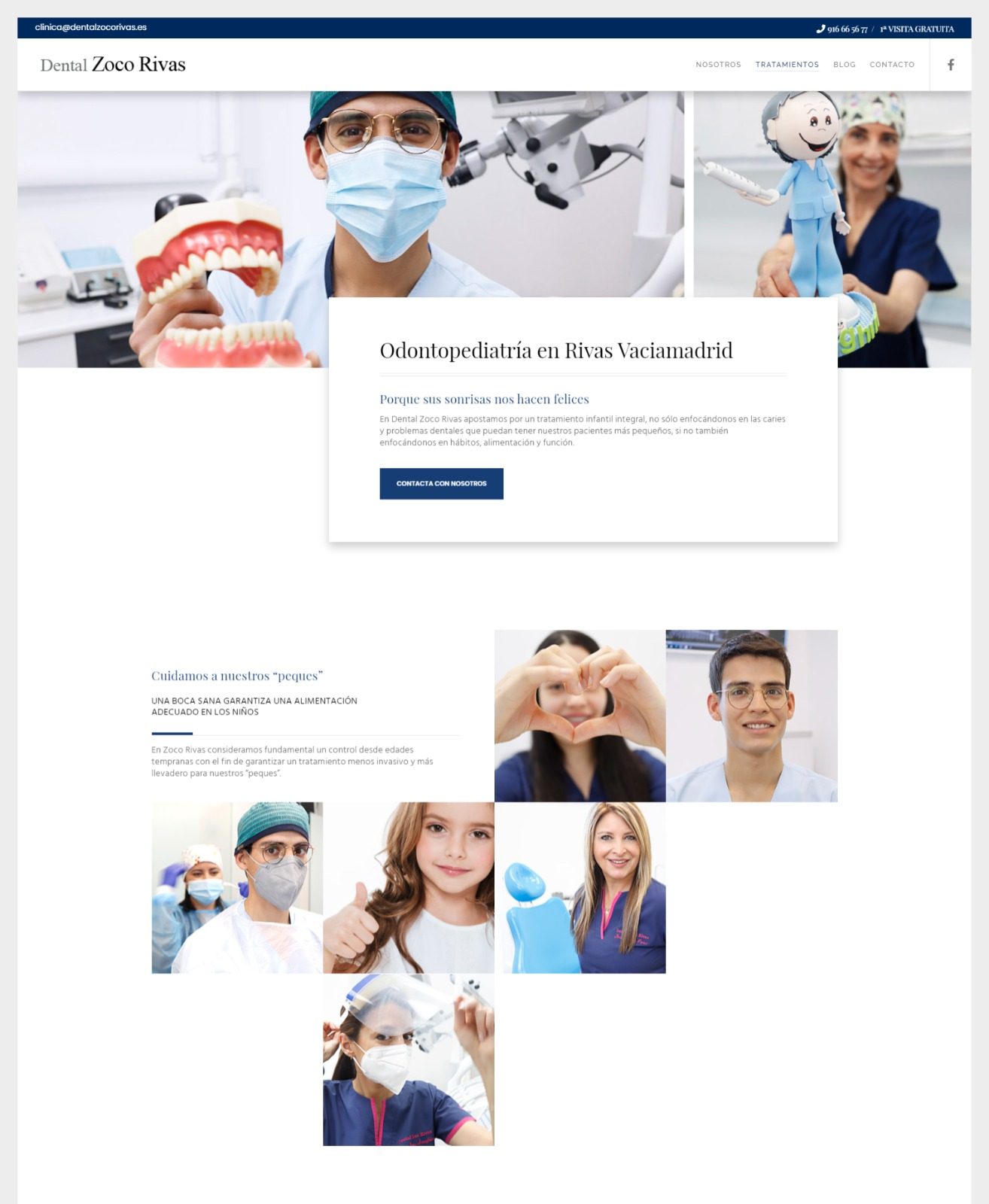 Marketing y diseño web para clínicas dentales en Madrid. La página de Zoco Rivas