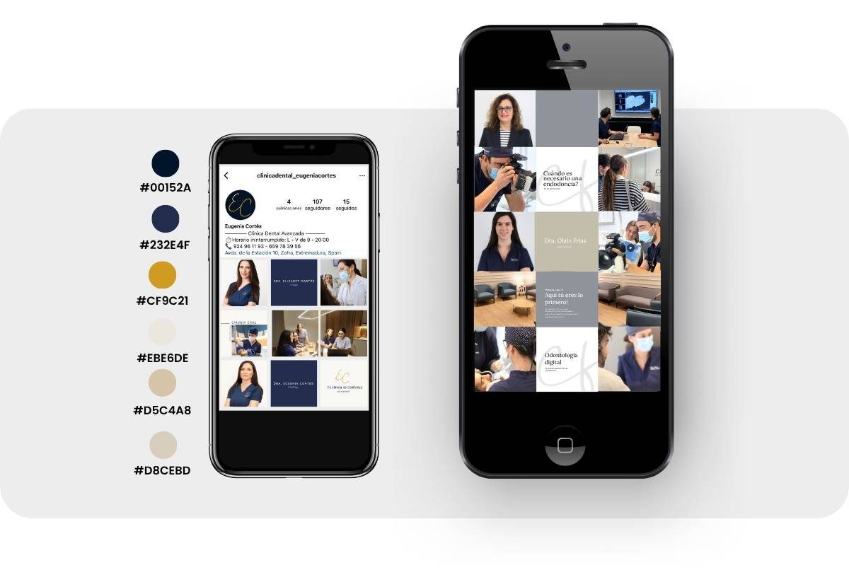 instagram para dentistas, mockup inicial para clinicas dentales
